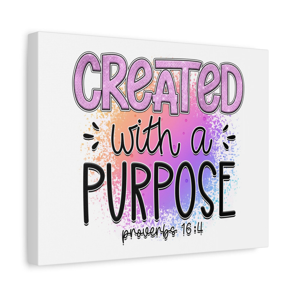 Scripture Walls Proverbs 16:4 Created With a Purpose Purple Bible Verse Canvas